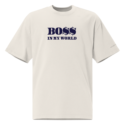 Bo$$ In My World Oversized faded t-shirt